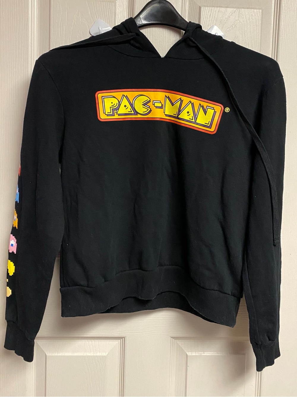 Pac Man Hoodie Black Size Large